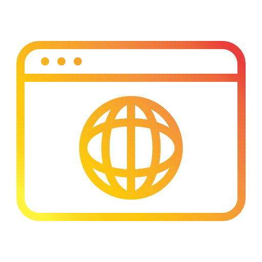 Dynamic website icon representing interactive, content-rich web pages with real-time updates and database integration.