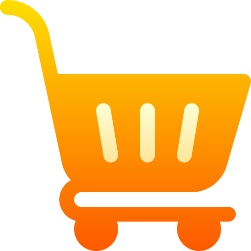 Online shopping cart icon for digital store interface.